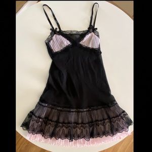 Agent Provocateur NWT black + pink négligée nightie